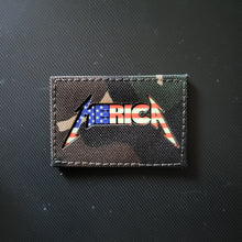 Load image into Gallery viewer, ***BLACK M81 SELECT*** Laser Cut M81 Woodland Camo MERICA Patch