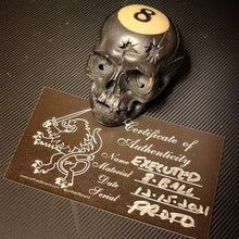 Load image into Gallery viewer, 2021 #Prototype Executed Skull Hand Carved 8 Ball